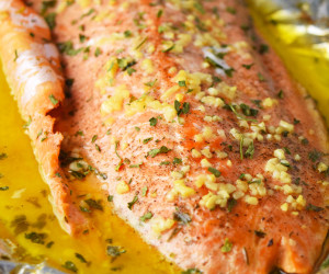 Garlic Butter Steelhead Trout In Foil