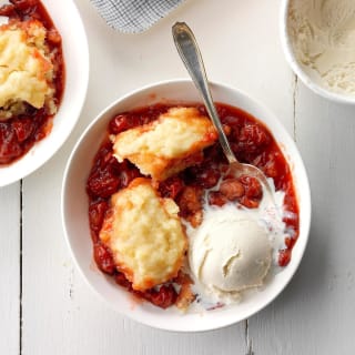 Amaretto Cherries with Dumplings