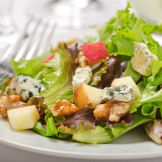 Apple, Walnut, and Mixed Greens Salad with Zinfandel-cranberry Vinaigrette