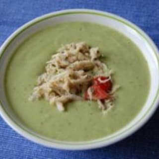 Avocado Cucumber Soup with Crab