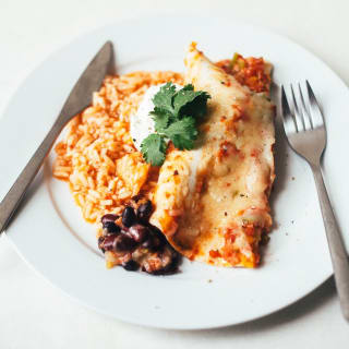 Bean and Cheese Vegetarian Enchiladas