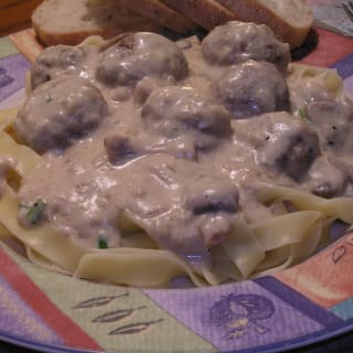 Braised Meatballs in Mushroom Sauce