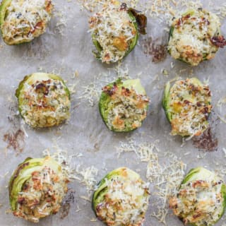 Cheese stuffed brussel sprouts