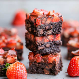 Chocolate Covered Strawberry Brownies (Paleo)