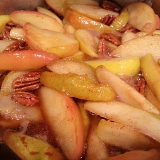 Cinnamon Maple Glazed Apples & Pears