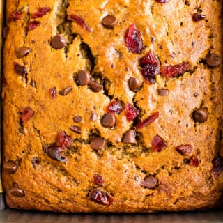 Cranberry Banana Bread with Chocolate Chips