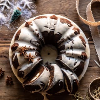 Cream Cheese Swirled Chai Gingerbread Cake.