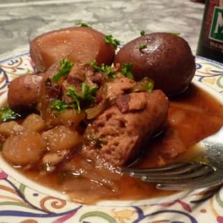 Dublin Coddle - Irish Sausage, Bacon, Onion and Potato Hotpot