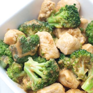 Easy Broccoli and Chicken with Peanut Sauce