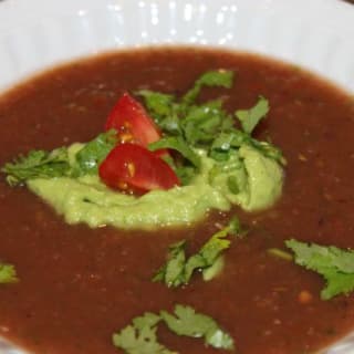 Everyday Paleo Gazpacho with Avocado Cream 