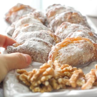 Ghotab / Qottab Pastry (Traditional Iranian Almond and Walnut-Filled Cresce