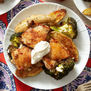 Greek Lemon Chickenwith Fingerling Potatoes and Feta Cheese