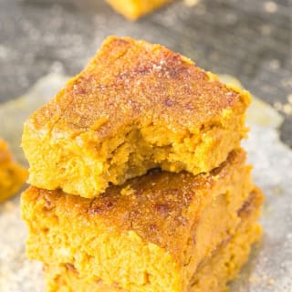 Healthy Flourless Pumpkin Gingerbread Blondies