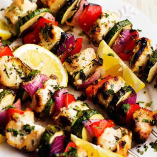 Herbed Lemon Garlic Chicken Skewers