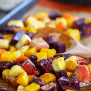 Maple Cinnamon Glazed Root Vegetables