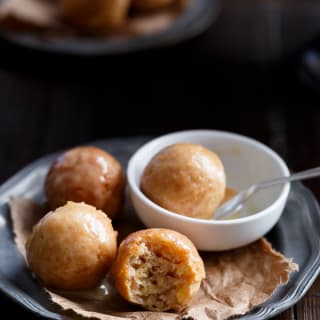 Maple Glazed Apple Fritter Donut Holes