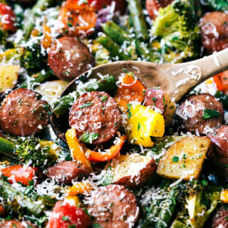 One Pan Healthy Sausage and Veggies