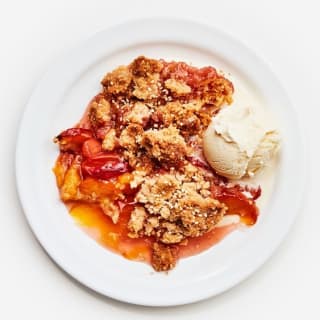 Peach and Sesame Crumble