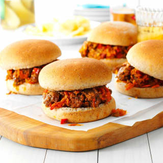 Pressure-Cooker Beef and Veggie Sloppy Joes