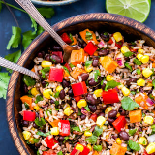 Southwest Sweet Potato, Black Bean, Wild Rice Salad