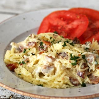 Spaghetti Squash With Bacon Cream Sauce