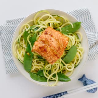 Teriyaki-Ginger Salmon with Sesame Zucchini Noodles