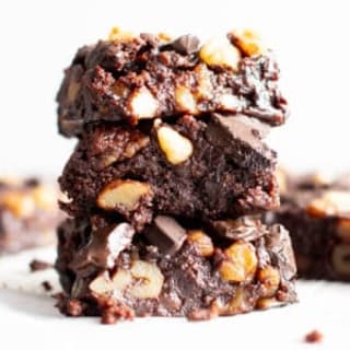 Vegan Gluten Free Fudgy Walnut Brownies Recipe (Easy, GF, V, Dairy-Free)