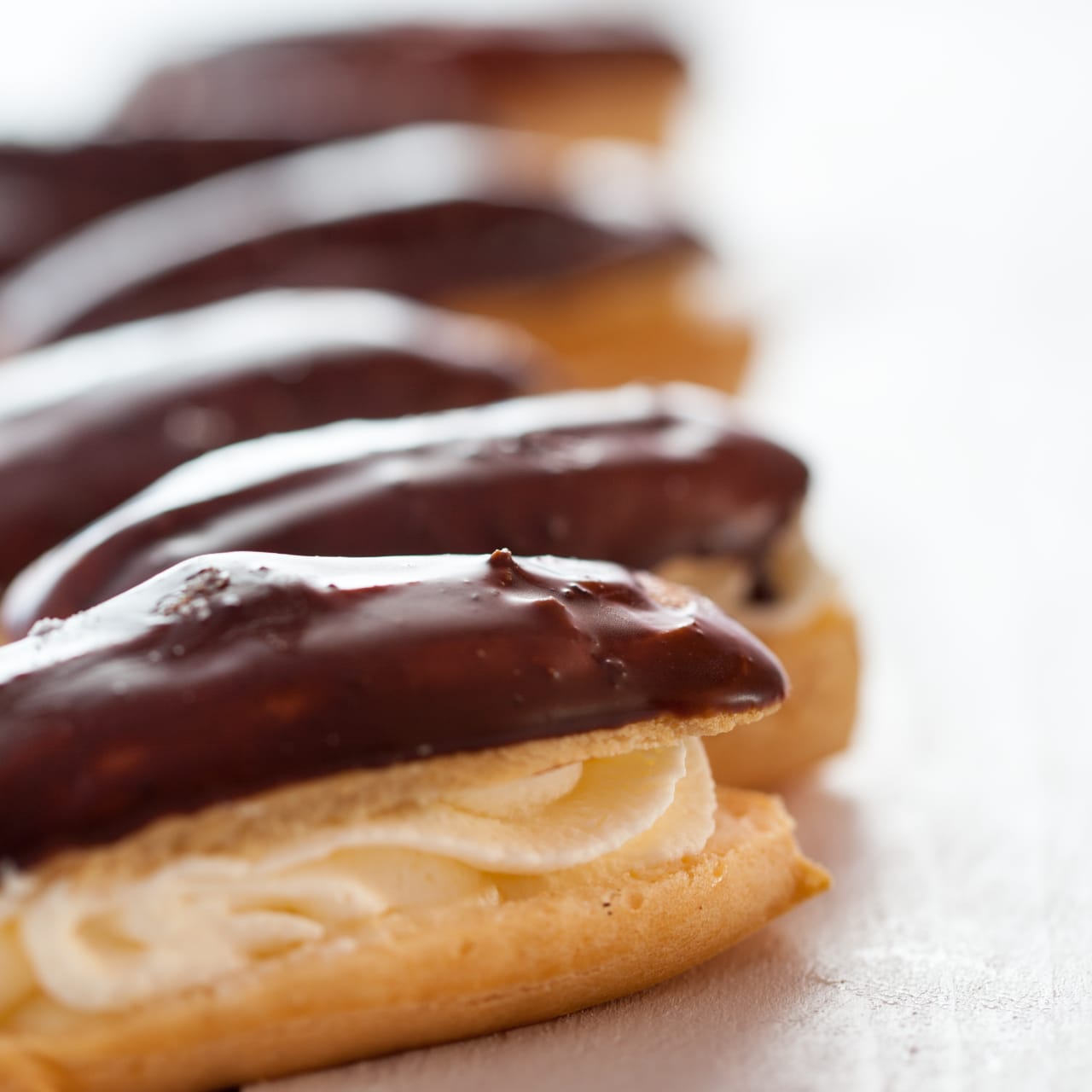 Chocolate Eclairs with Custard Filling