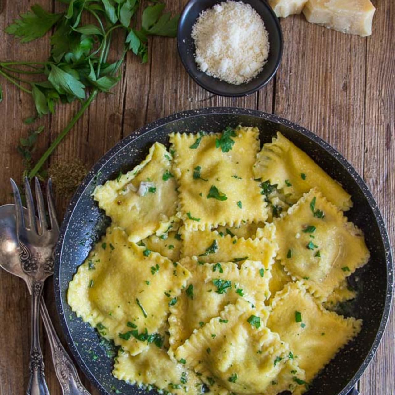 Homemade Creamy Mushroom Ravioli