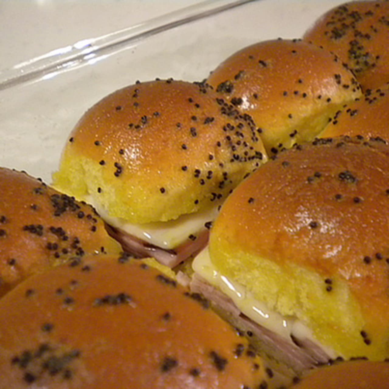 Hot Melty Oven Baked Ham Swiss Sandwiches