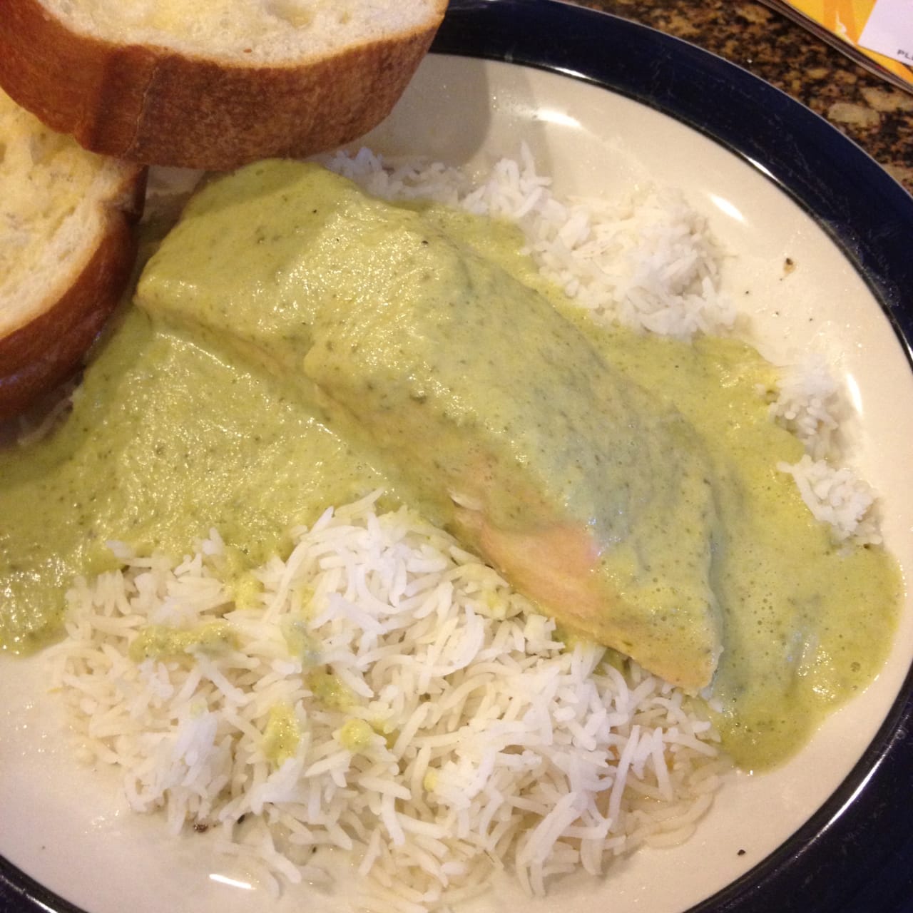 Salmon in Green Chili Cream Sauce