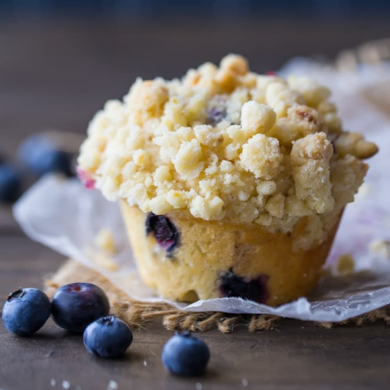 Streusel Topped Blueberry Muffins