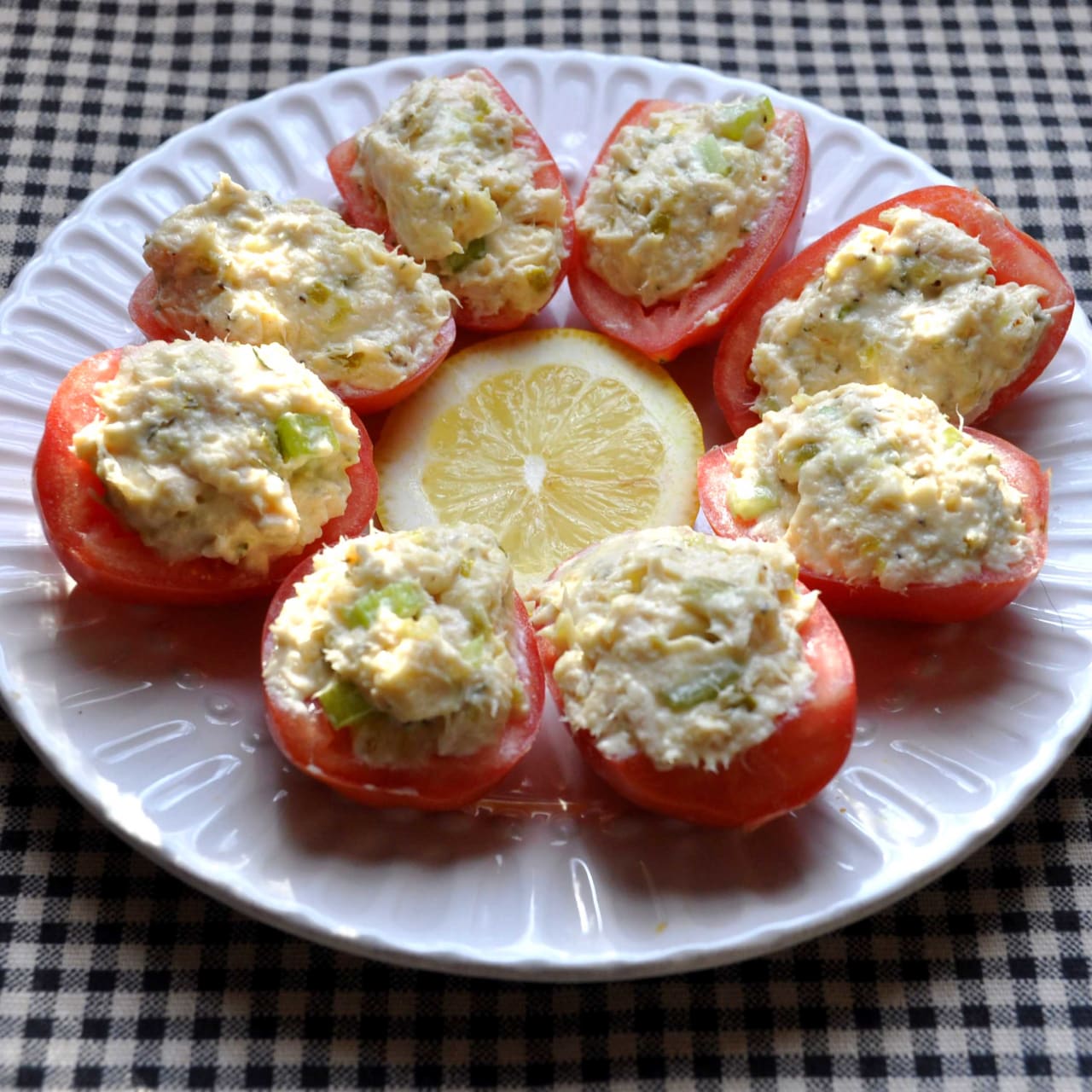 Tuna Salad in Roma Tomato Boats