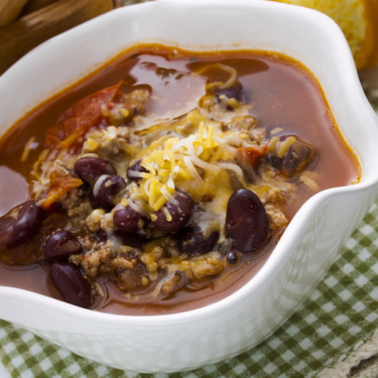 Turkey Chili Soup with Hominy