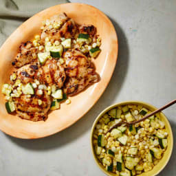 20-Minute Grilled Honey-Mustard Chicken with Zucchini-Corn Relish