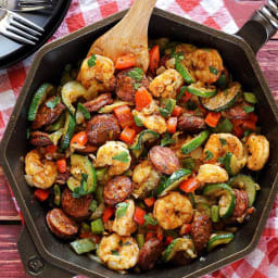 20-Minute Shrimp & Sausage Skillet Paleo Meal Recipe