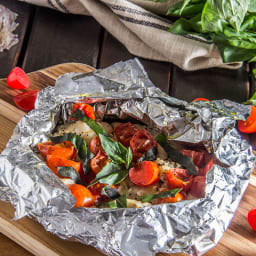 20-Minute Tomato-Basil Grilled Fish Foil Packets