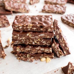 3 Ingredient Homemade Crunch Bars (Gluten Free, Vegan, Dairy-Free, One Bowl