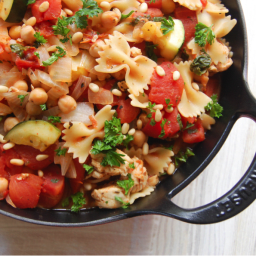 30-Minute Chicken and Chickpea Skillet Pasta