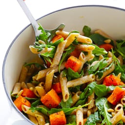 5-Ingredient Butternut Squash, Arugula and Goat Cheese Pasta