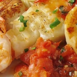 Alaskan Cod and Shrimp with Fresh Tomato