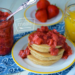 Almond Flour Pancakes with Strawberry Chia Seed Jam