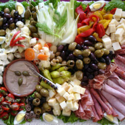 Antipasto tray with Tuna Mousse: Spuma di Tonno