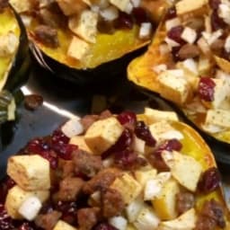 Apple and Sausage Stuffed Acorn Squash Recipe