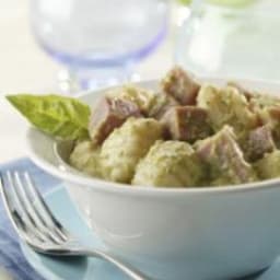 Asparagus Pesto with Gnocchi and Ham