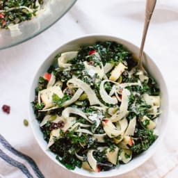 Autumn Kale Salad with Fennel, Honeycrisp and Goat Cheese