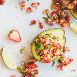 Avocado with Strawberry Salsa