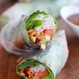 Avocado and Vietnamese Chicken Springs Rolls