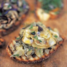 Baby artichoke bruschetta