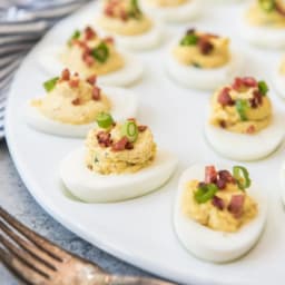 Bacon Green Onion Deviled Eggs